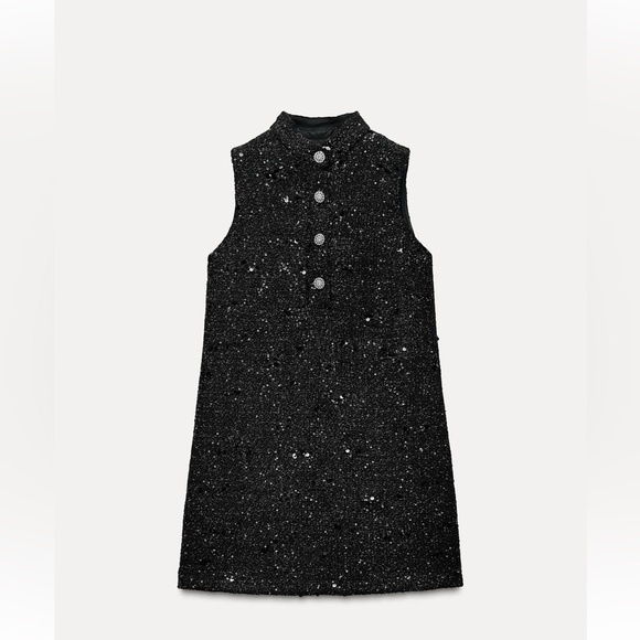 ZARA STRUCTURED SEQUINED MINI DRESS - Picture 5 of 8